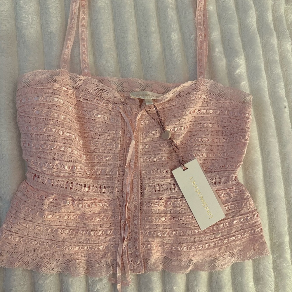 Brand new gorgeous size 0  love shack fancy pink top!!!